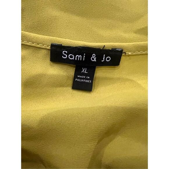 Sami & Jo Lime split neck sleeveless blouse XL - Picture 3 of 5
